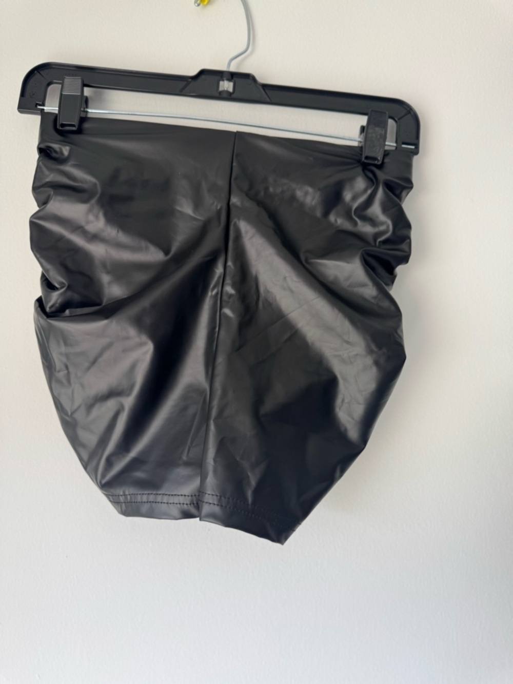 Black Faux Leather High-Waist Shorts